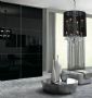 Plush Black Shade Double Crystal Chandelier